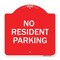 Signmission Reserved Parking Sign No Resident Parking, Red & White Aluminum Sign, 18" x 18", RW-1818-23045 A-DES-RW-1818-23045 - alternate 1